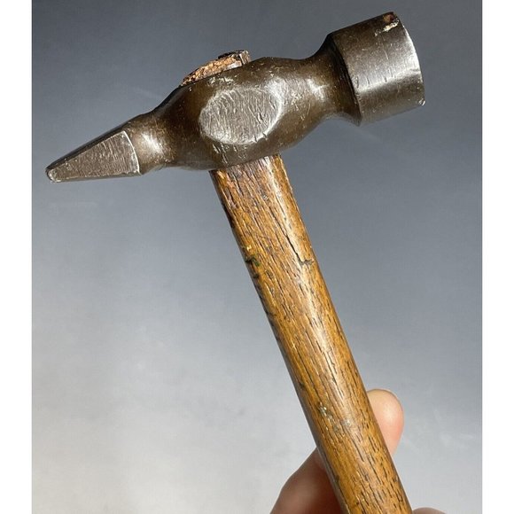 Antique 3.5" HEAD 11" Overall Jeweler Watch Makers Silversmith Hammer Chasing - Picture 5 of 13